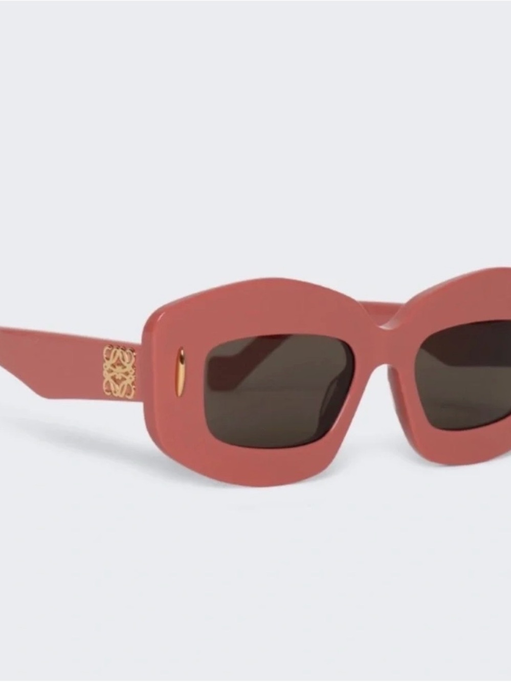 Loewe Terracotta Pink Acetate Sunglasses with Gold Logo